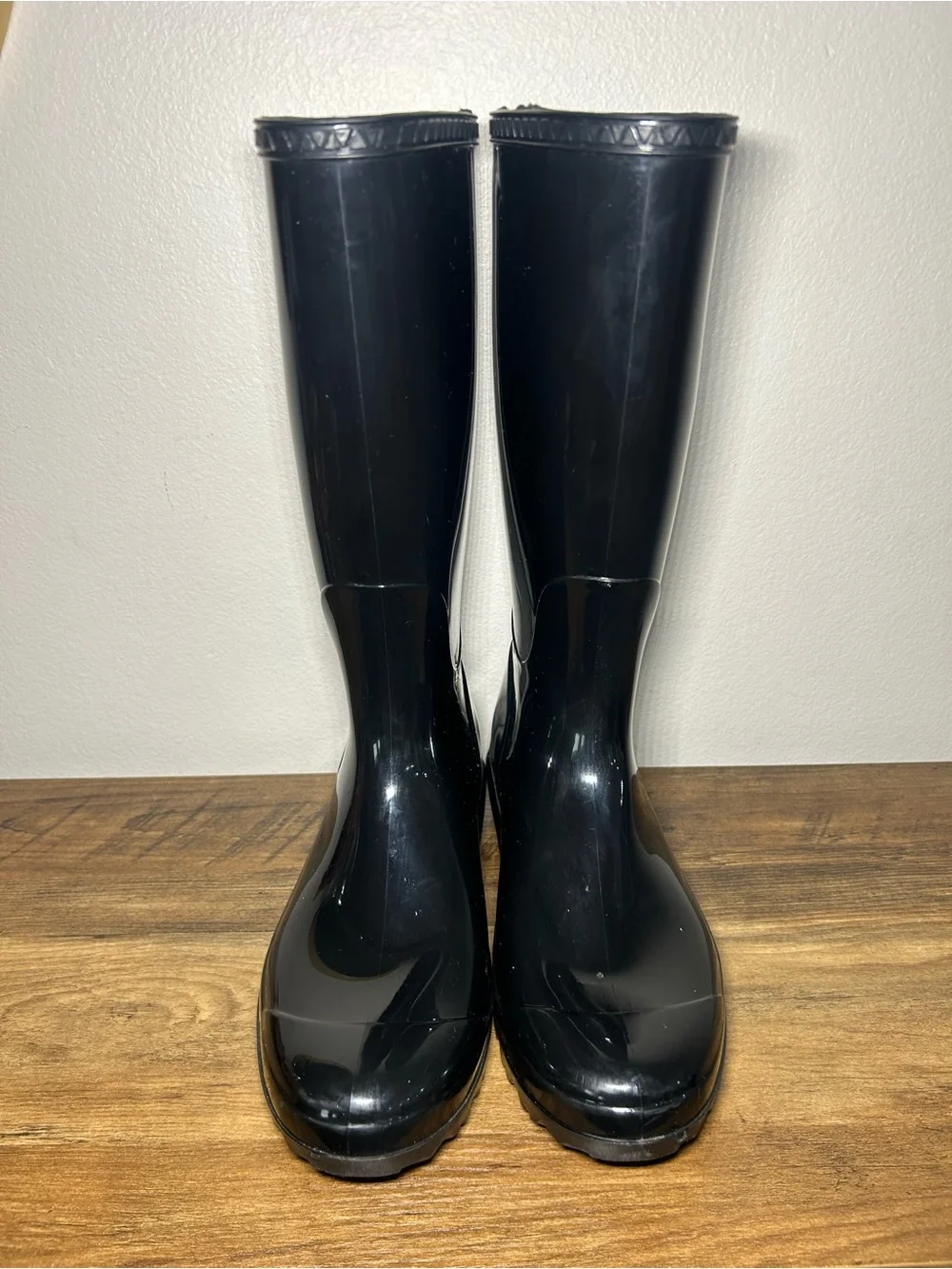 Black Womens Waterproof Knee-High Rain Boots